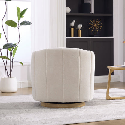 Upholstered Chenille Swivel Barrel Chair