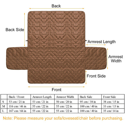 Reversible Sofa Cover Chair Loveseat Couch Slipcover Microfiber Cushion Furniture Protector Shield Water-Resistant w/ Elastic Strap for Kids Pet Dog C