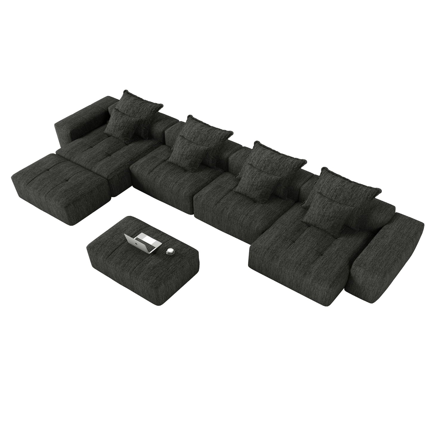 Modern Oversized DIY Combination Modular Sectional Sofa With Pillows
