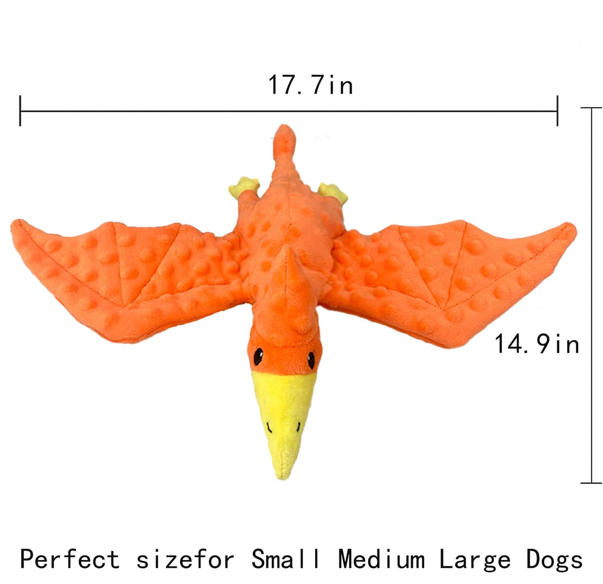 Squeaky Dog Toys Plush Dog Toy With Crinkle Paper Stuffed Durable Dog Chew Toys For Small Middle And Large Dogs Pterodactyl
