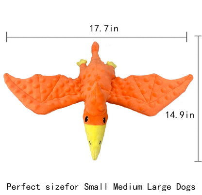 Squeaky Dog Toys Plush Dog Toy With Crinkle Paper Stuffed Durable Dog Chew Toys For Small Middle And Large Dogs Pterodactyl