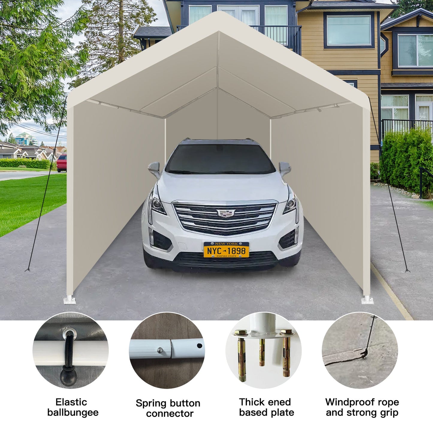 Carport, 12×20 Heavy Duty Portable Carport Garage Tent for Outdoor Storage Shelter