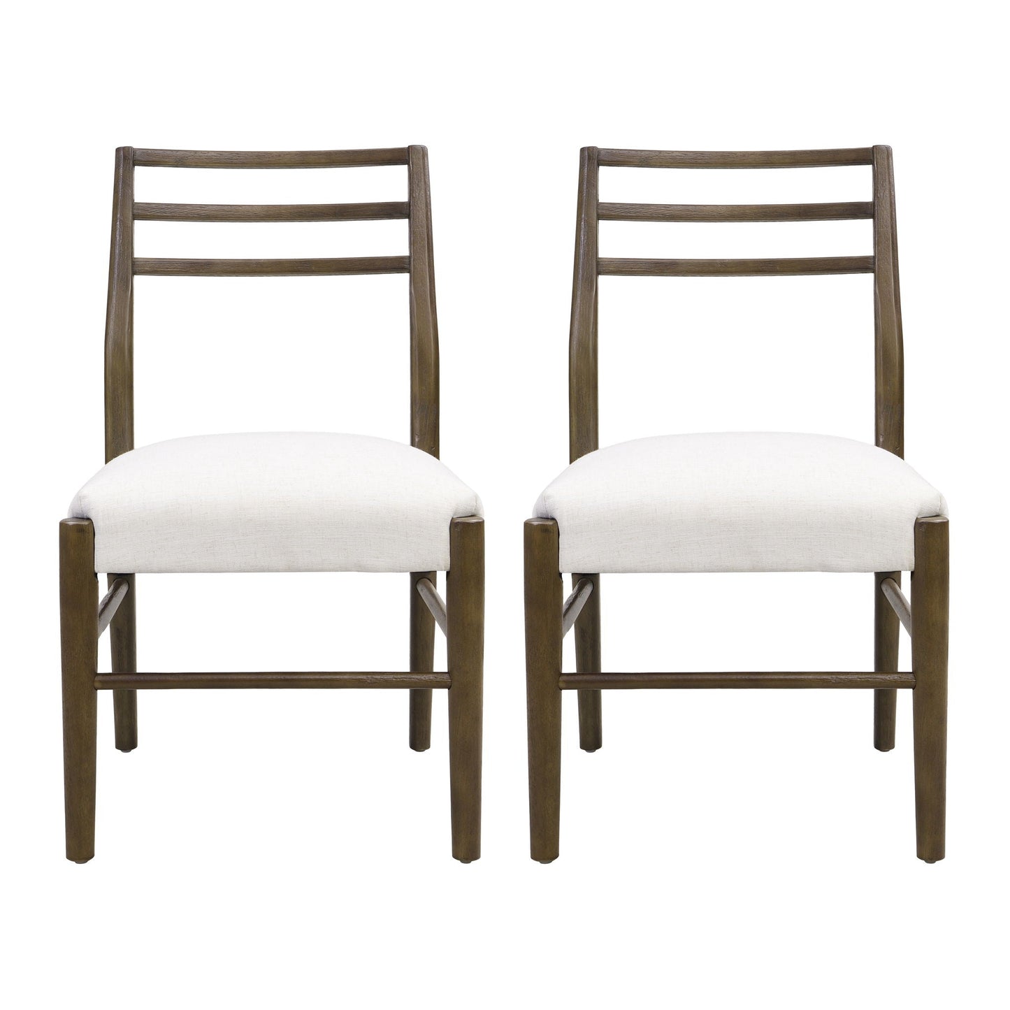 Farmhouse Style Dining Chair Set With Ladder Back Design