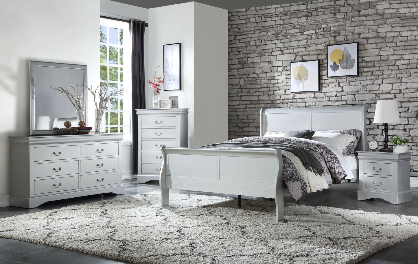 Louis Philippe Sleigh Bedroom Set