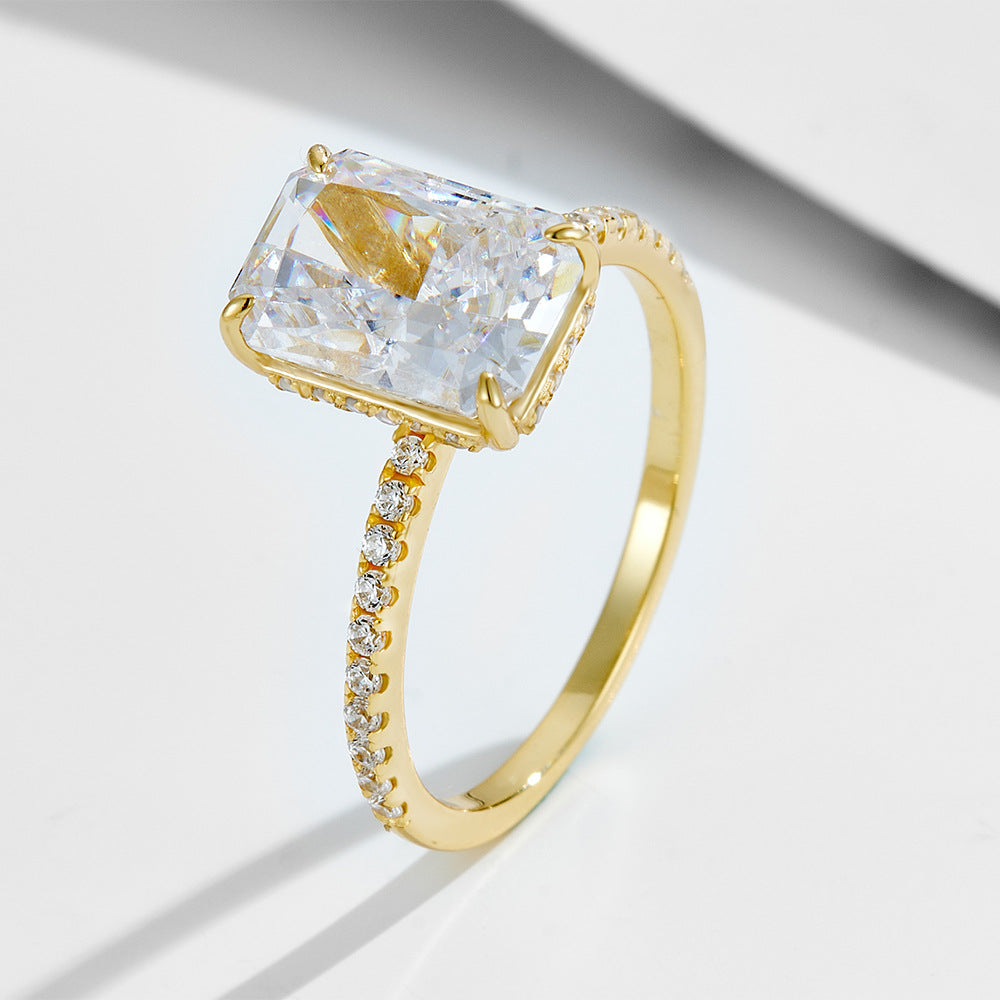 S925 Sterling Silver 5A Cubic Zirconia Ring Set