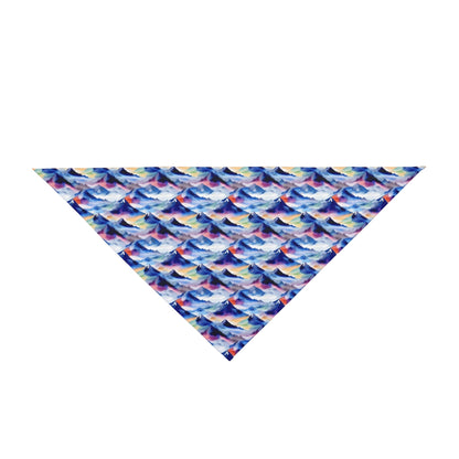 Endless Watercolor Mountain Waves - Pet Bandana Pet Zen