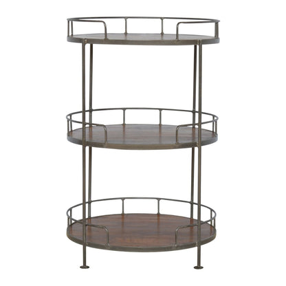 Round Butler Tray Table - Chestnut
