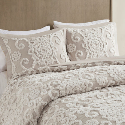 Cotton Comforter Mini Set Taupe King