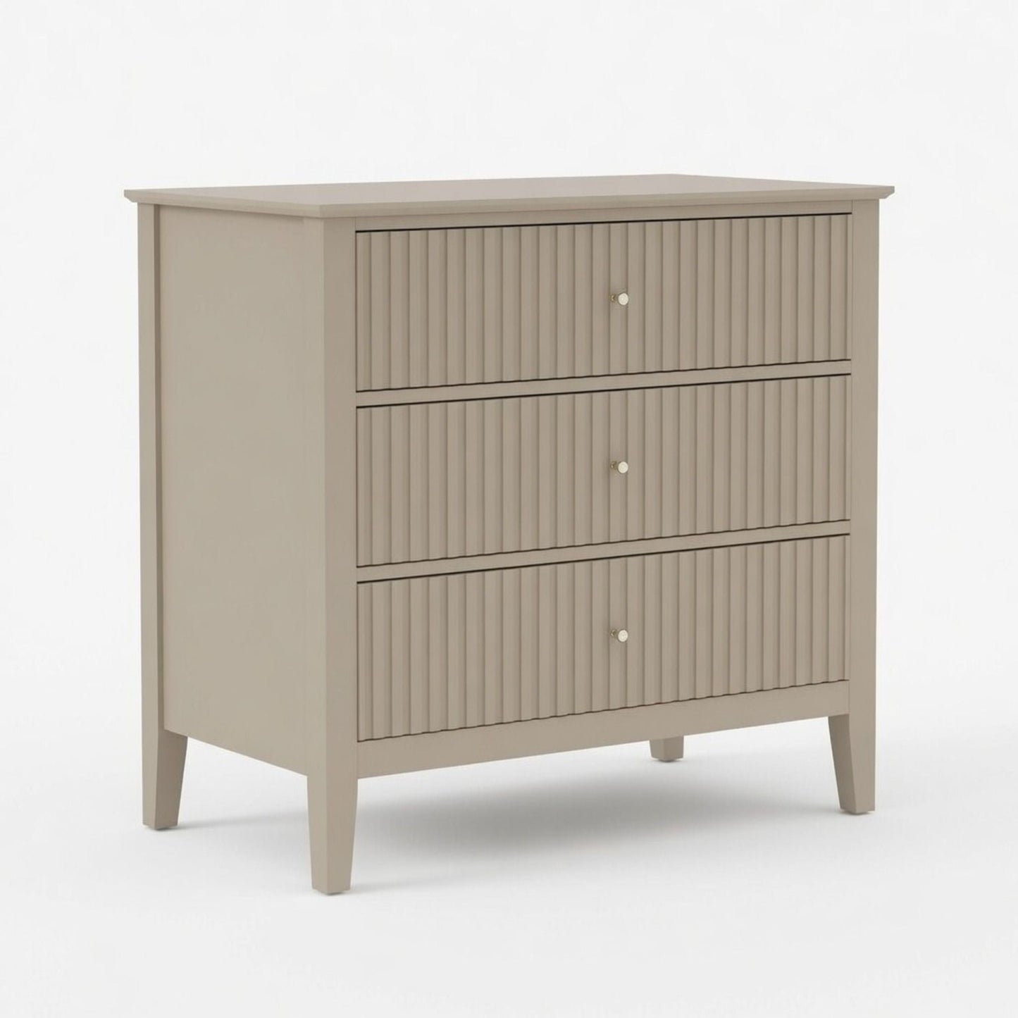 Fluted 3 Drawer Nightstand With Soft Close Slides