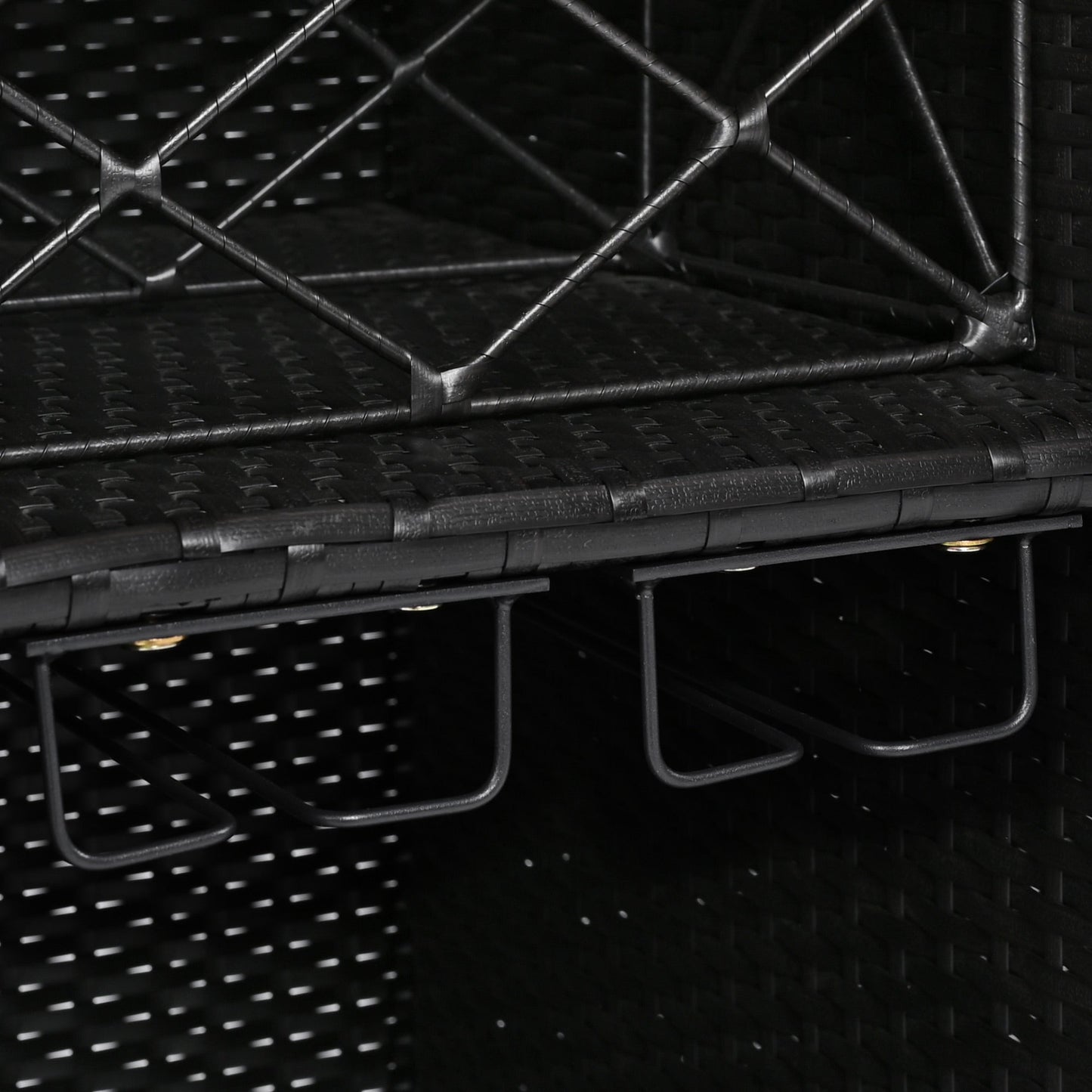 K&K 52.8"W Wicker Outdoor Grill Cart with Extended Table Top