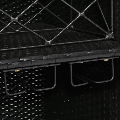 K&K 52.8"W Wicker Outdoor Grill Cart with Extended Table Top