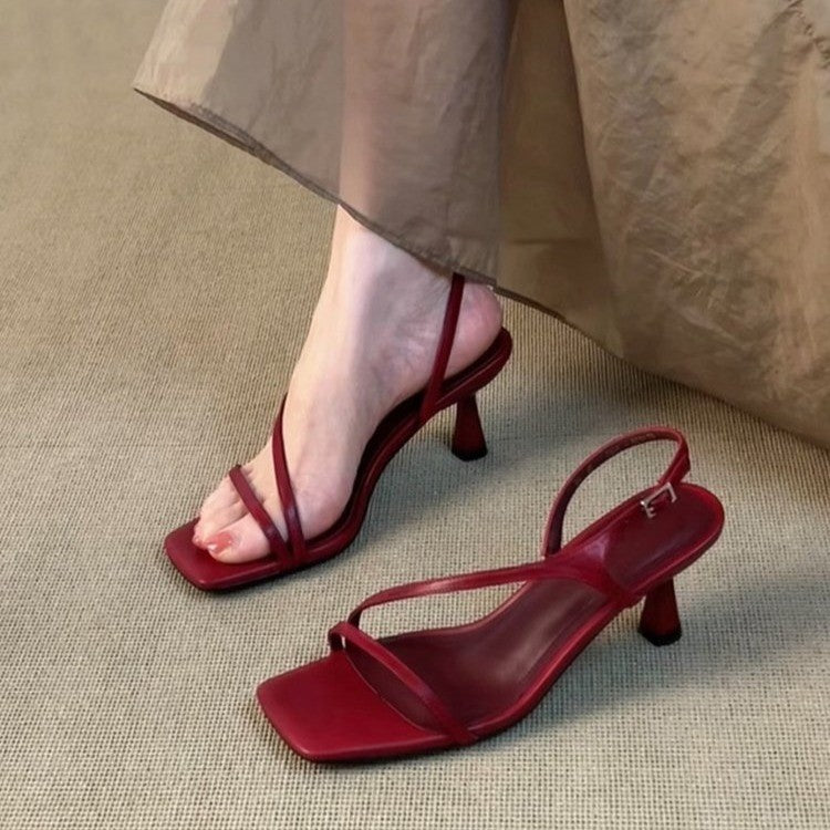 2026 Summer New French Elegant Comfort High Heels For Women, Minimalist Open Toe Sandals, Fashion Casual Ladies Shoes