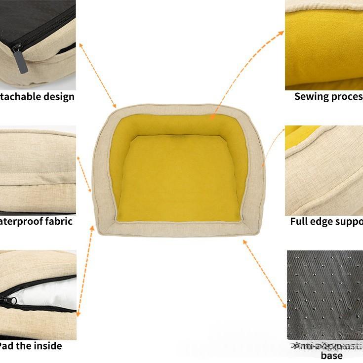 Pet Bed Orthopedic Dog Lounger Spine Supporting Cat And Dog Kennel