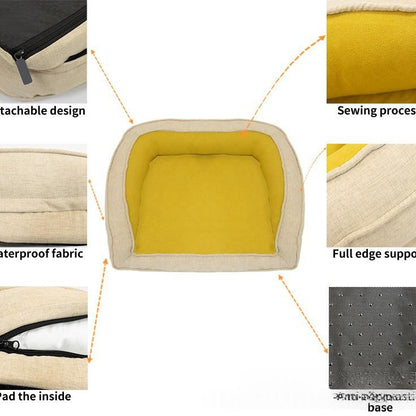 Pet Bed Orthopedic Dog Lounger Spine Supporting Cat And Dog Kennel