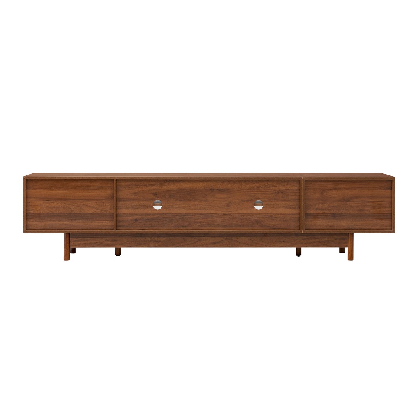 Modern TV Stand With Fluted Glass Doors & 2 Drawers