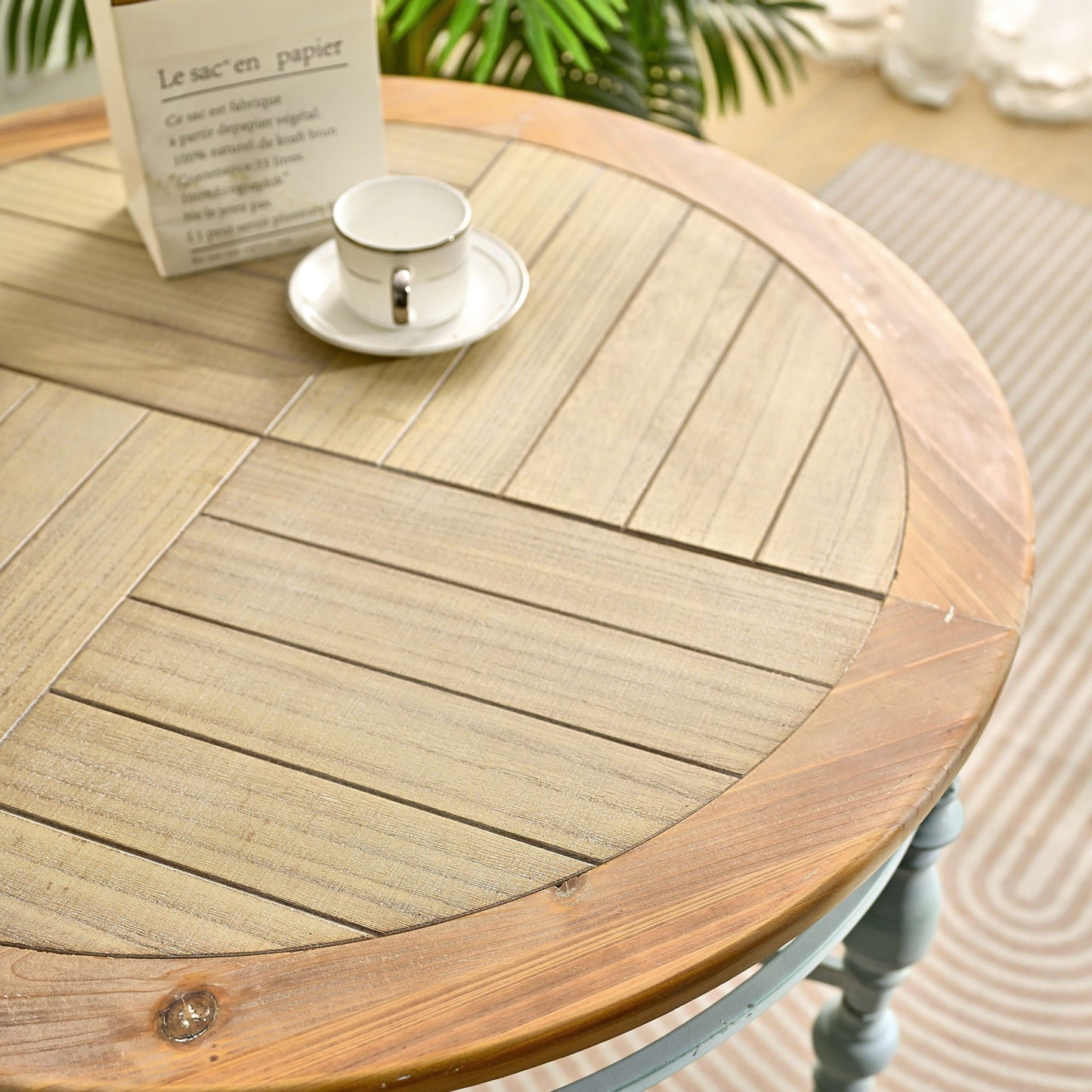 Round Top Carved Table For Living Room
