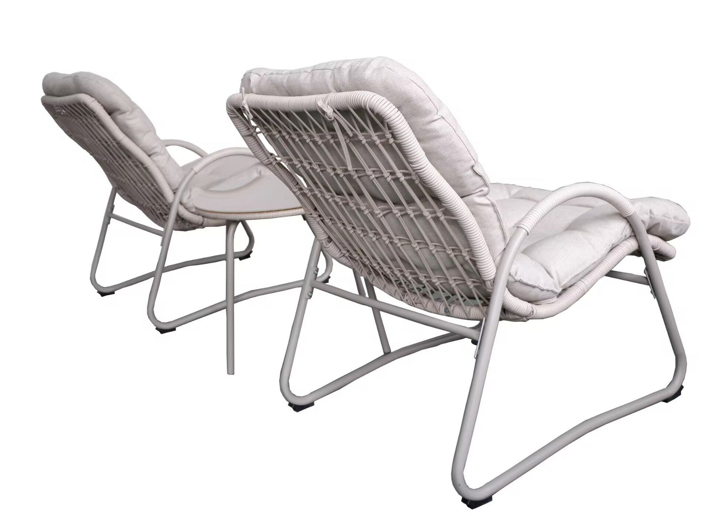 Outdoor Iron Framed Wicker 3-Piece Patio Set