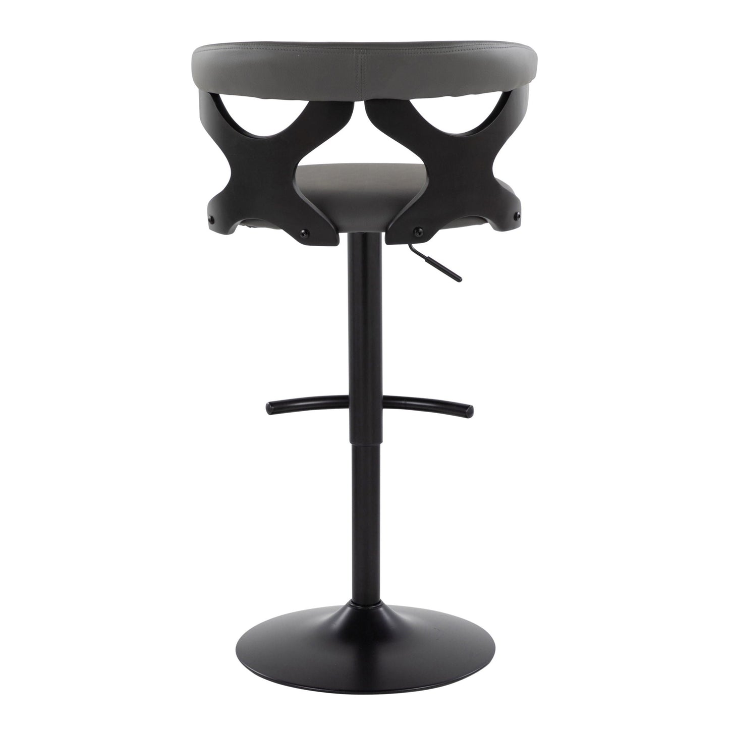 Gardenia - Contemporary Adjustable Barstool With Swivel With Rounded T Footrest (Set of 2)