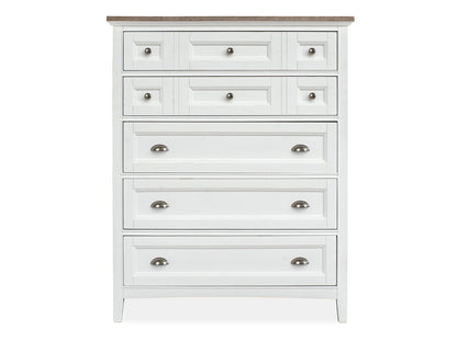 Heron Cove - Two Tone Drawer Chest - Chalk White And Dovetail Gray