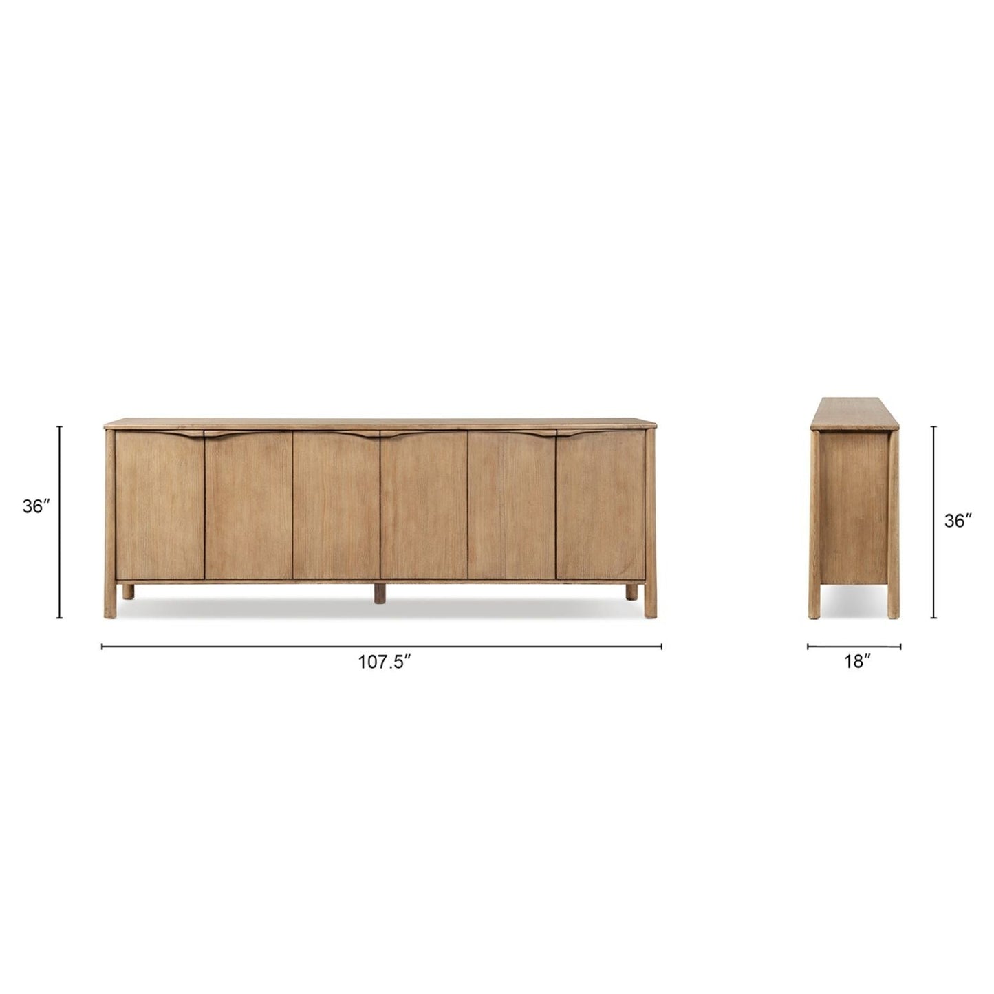 Nolan - 6 Door Sideboard - Brown