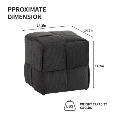 Square Ottoman Foot Rest With Woven Design