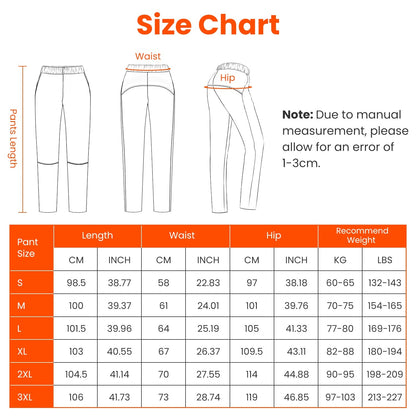 Winter Heated Pants for Men Women with 12 Heating Zones 5V USB Powered Heating Trouser with 3 Heating Levels Machine Washable for Outdoor Winter Activ