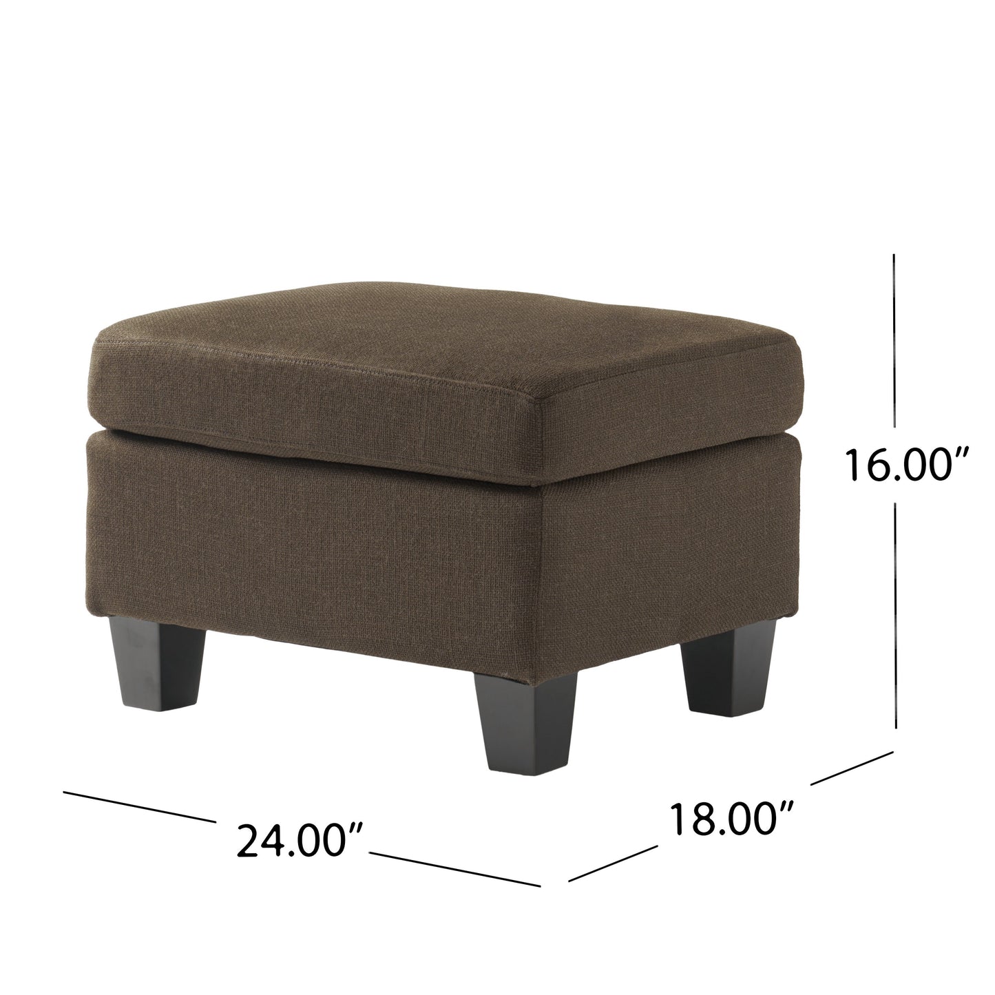 Upholstered Ottoman, Chocolate