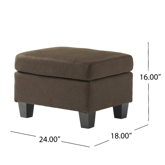 Upholstered Ottoman, Chocolate