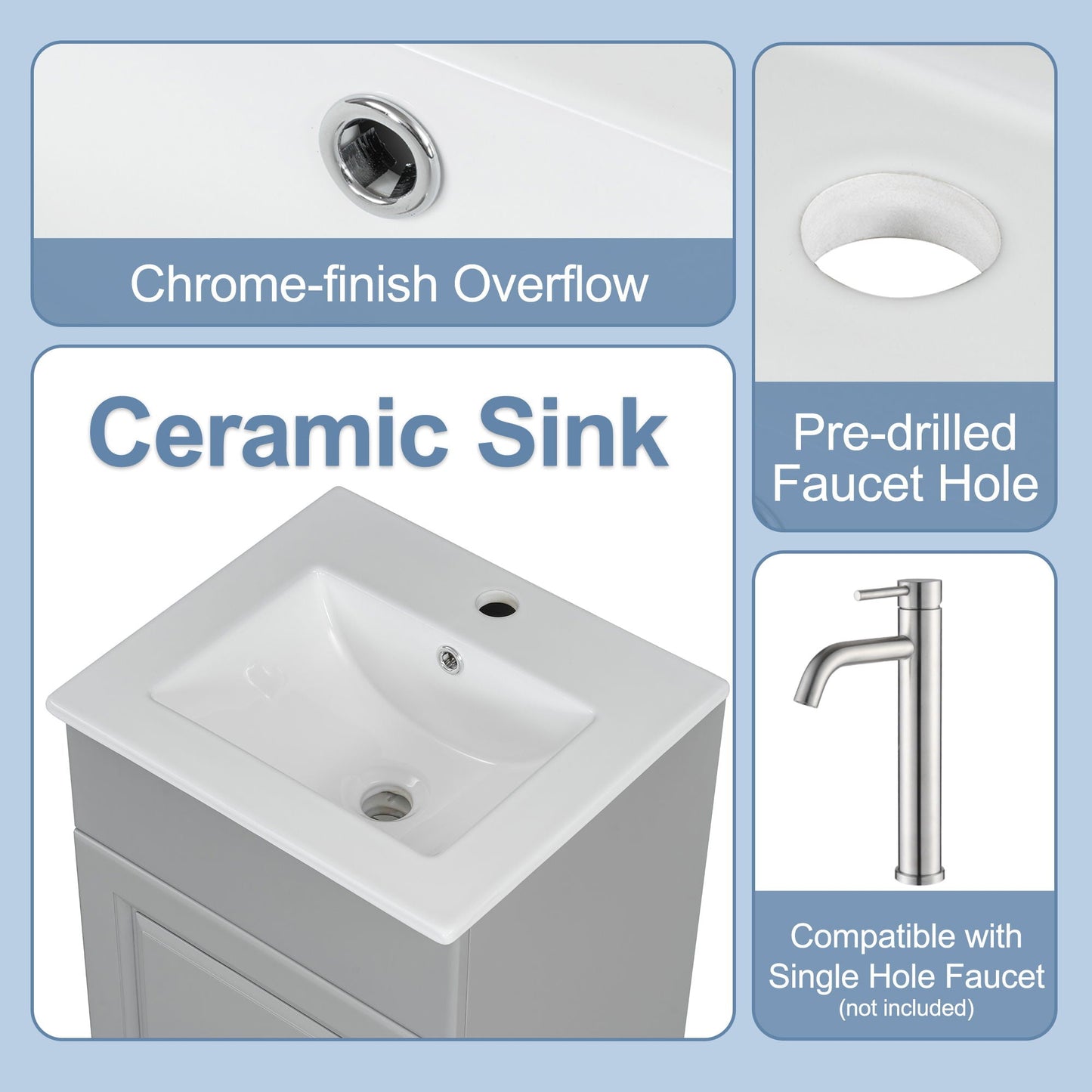 Bathroom Vanity With Sink, Cabinet With Adjustable Shelf