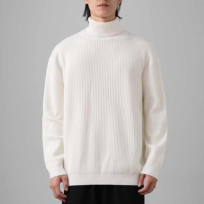 Autumn Winter Solid Color Loose Fit Thick Warm Inner Knit Base Layer