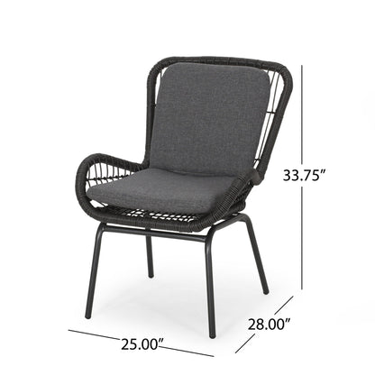 Outdoor Wicker Club Chair With Cushions (Set of 2)