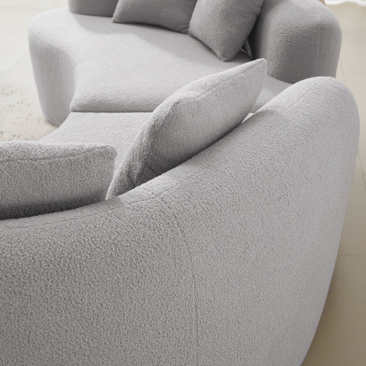 Curved 4 Seater Full Compression Sponge Sofa