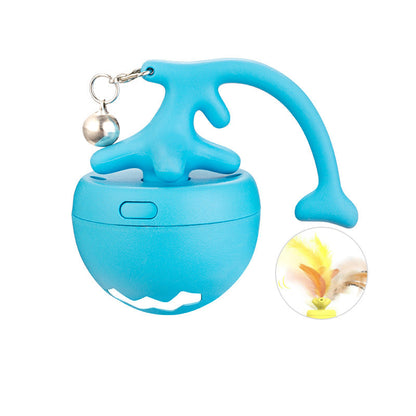 Pet Cat Toy Fish Bone Rolling Ball USB Electric Cat Teasing Ball For Fun And Relaxation, Cat Teasing Stick Can Replace Feathers