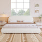 Cream Style Fabric Upholstered Bed, Simple Modern Bedroom King