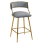 Counter Height Bar Stools With Powder Coating Base And Footrest (Set of 2) -