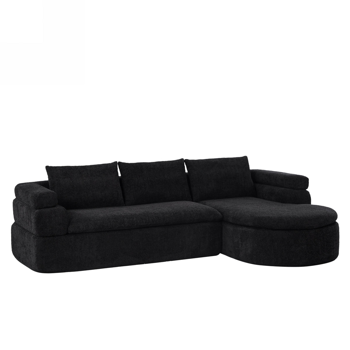 106" L-Shape Sectional Sofas (Black)