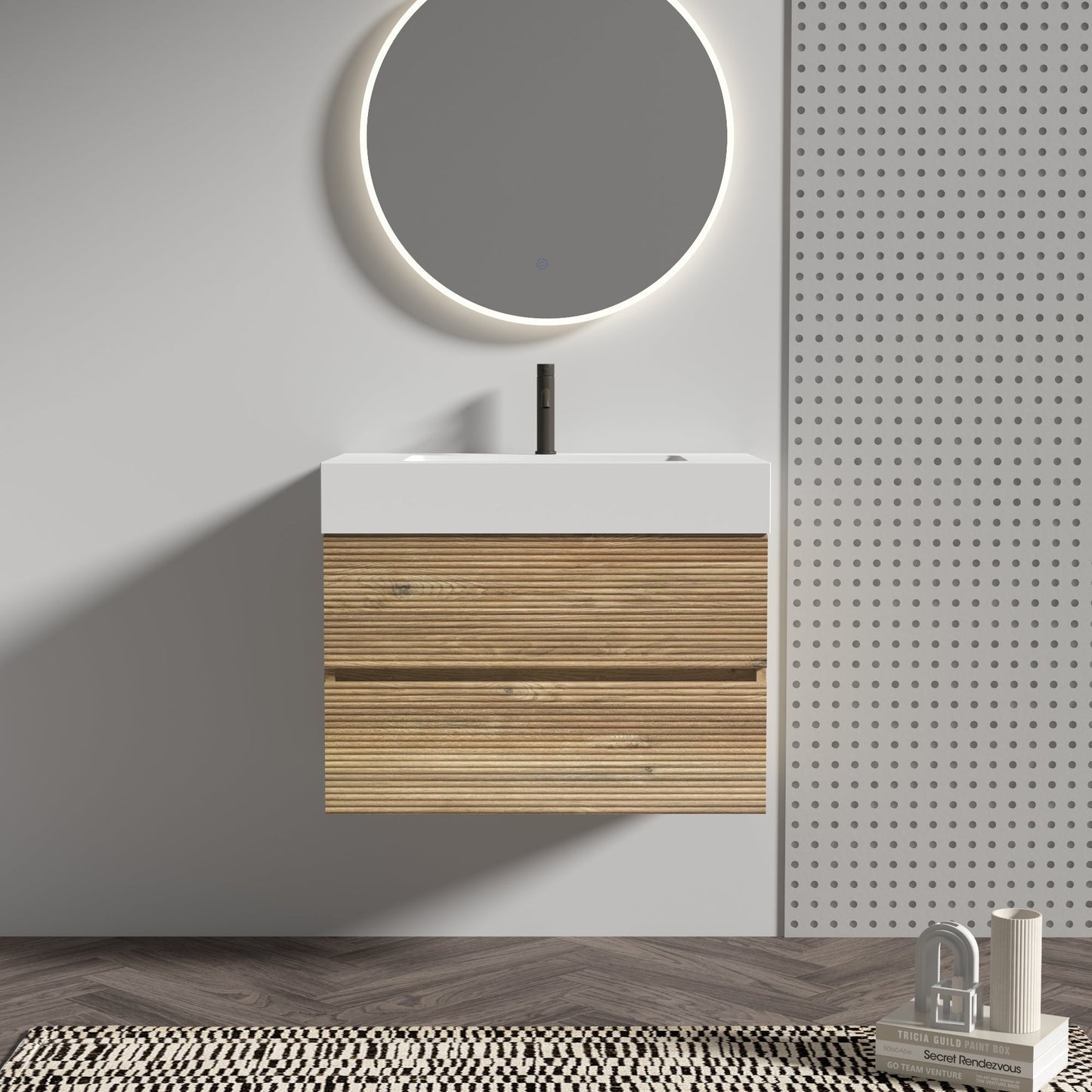 Grace 30 Rough Oak Wall-Mounted Bathroom Vanity