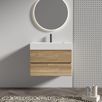 Grace 30 Rough Oak Wall-Mounted Bathroom Vanity
