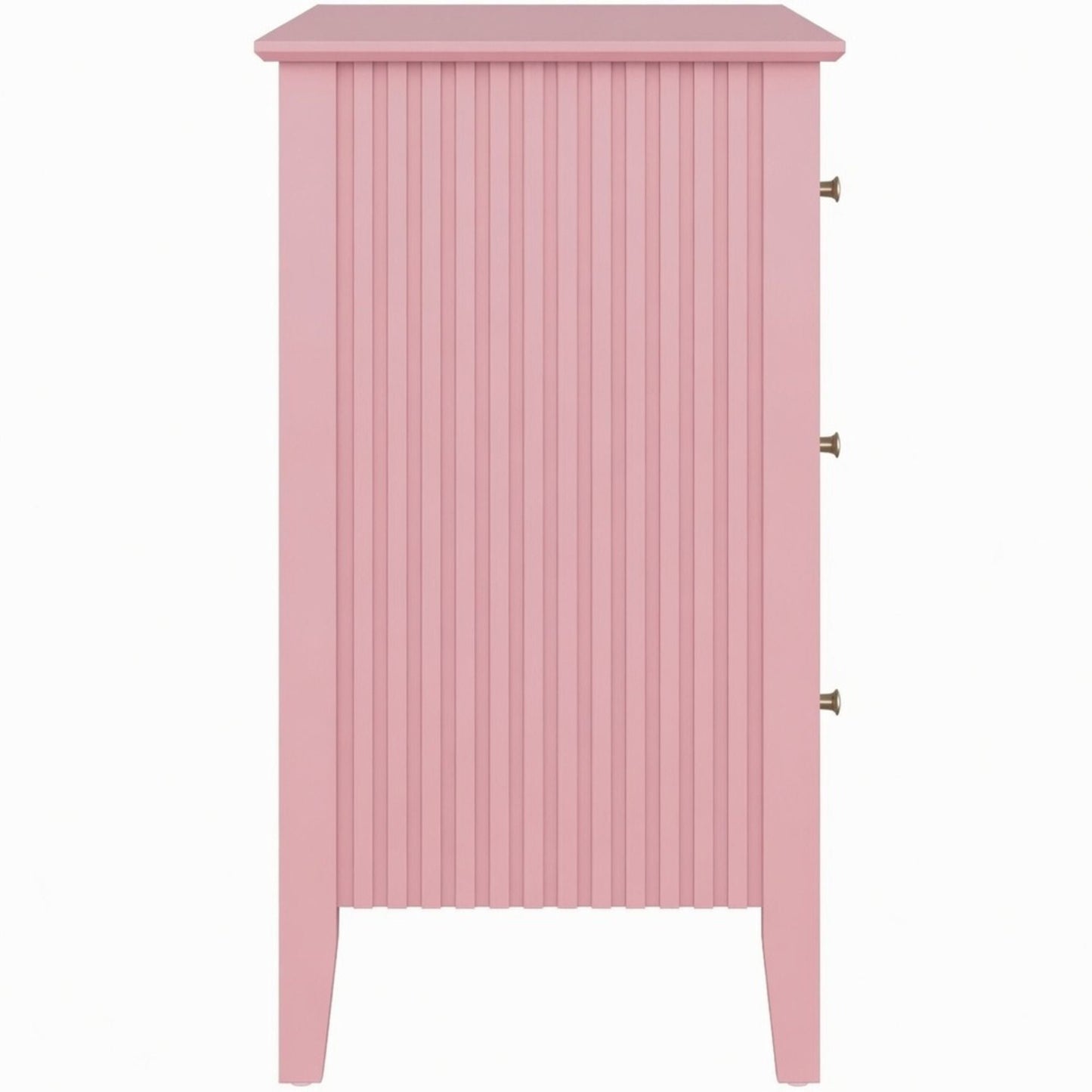 Fluted 3 Drawer Nightstand With Soft Close Slides