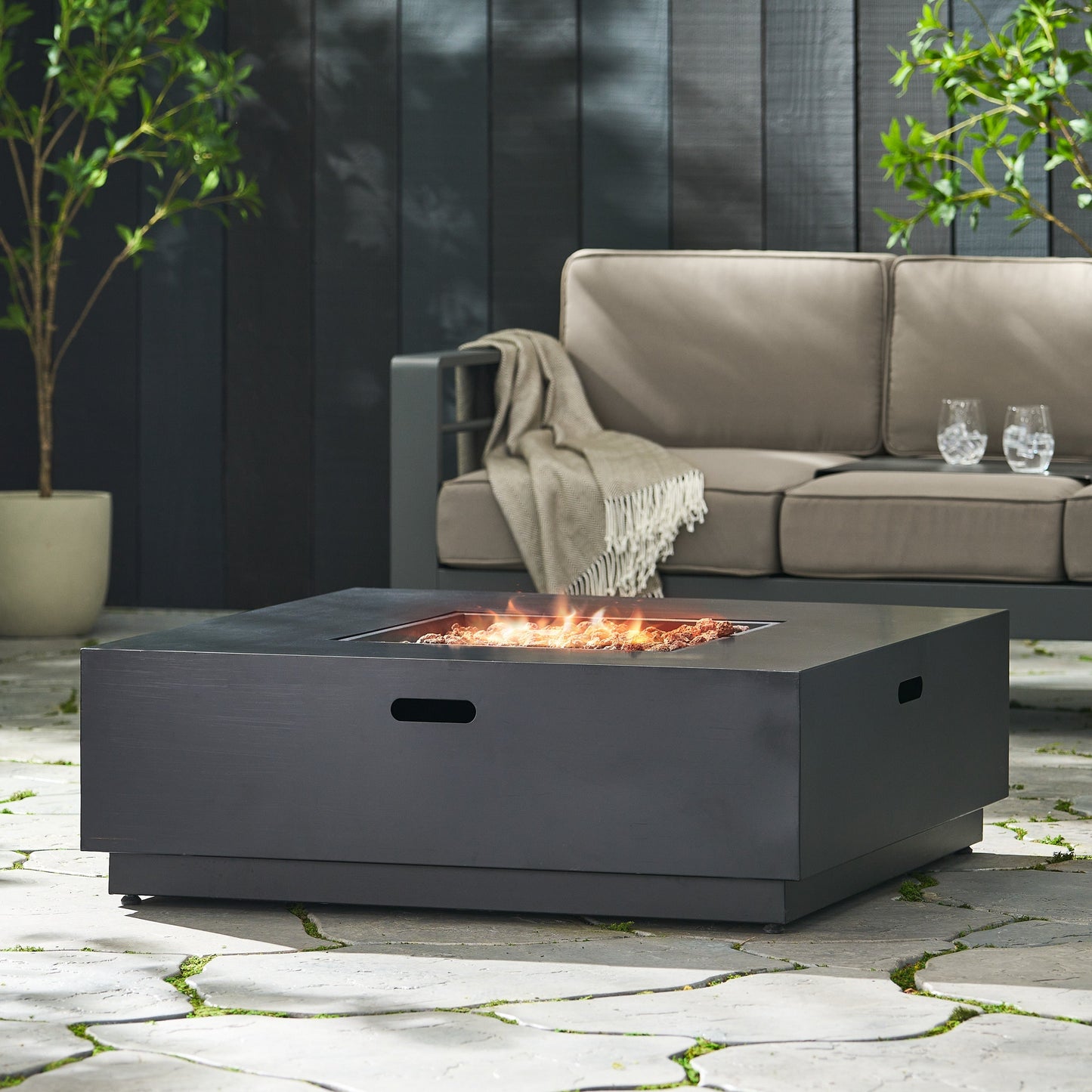 39'' Square Iron Fire Pit - 50,000 BTU