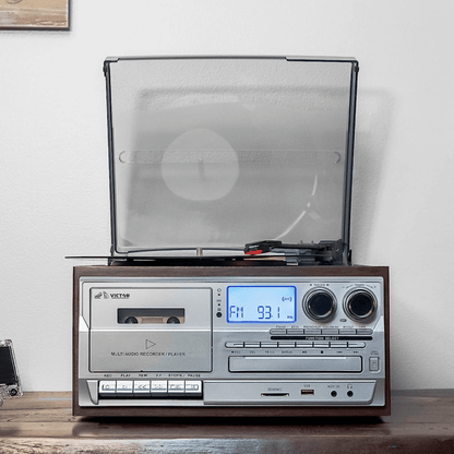 Victor Cosmopolitan 8-in-1 Turntable Music Center Espresso - Refurbished