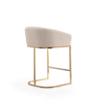 Mid-Century Modern Stool With Steel Base