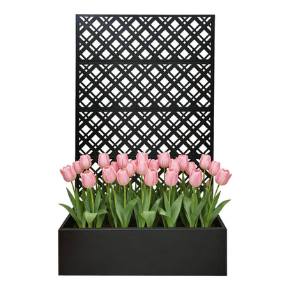 Metal Planter Raised Garden Bed with Trellis