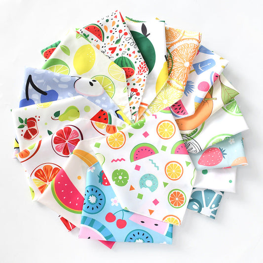 Cross-border New Cartoon Cute Pet Triangle Fresh Fruit Polyester Printed Cat And Dog Saliva Towel Scarf Wholesale