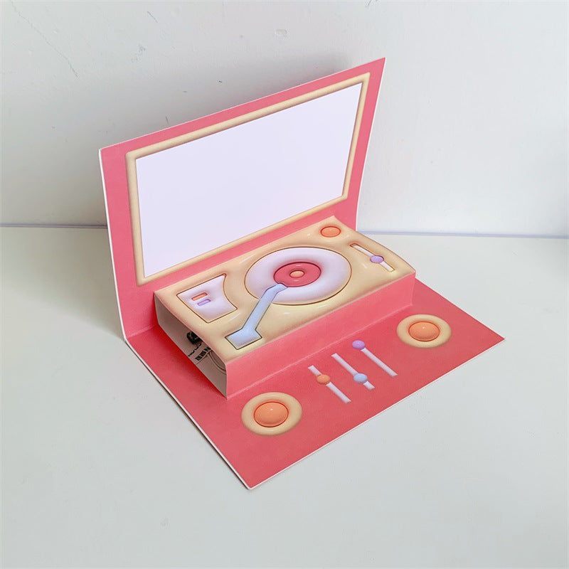 Phonograph Birthday Gift Creative Stereoscopic Greeting Cards
