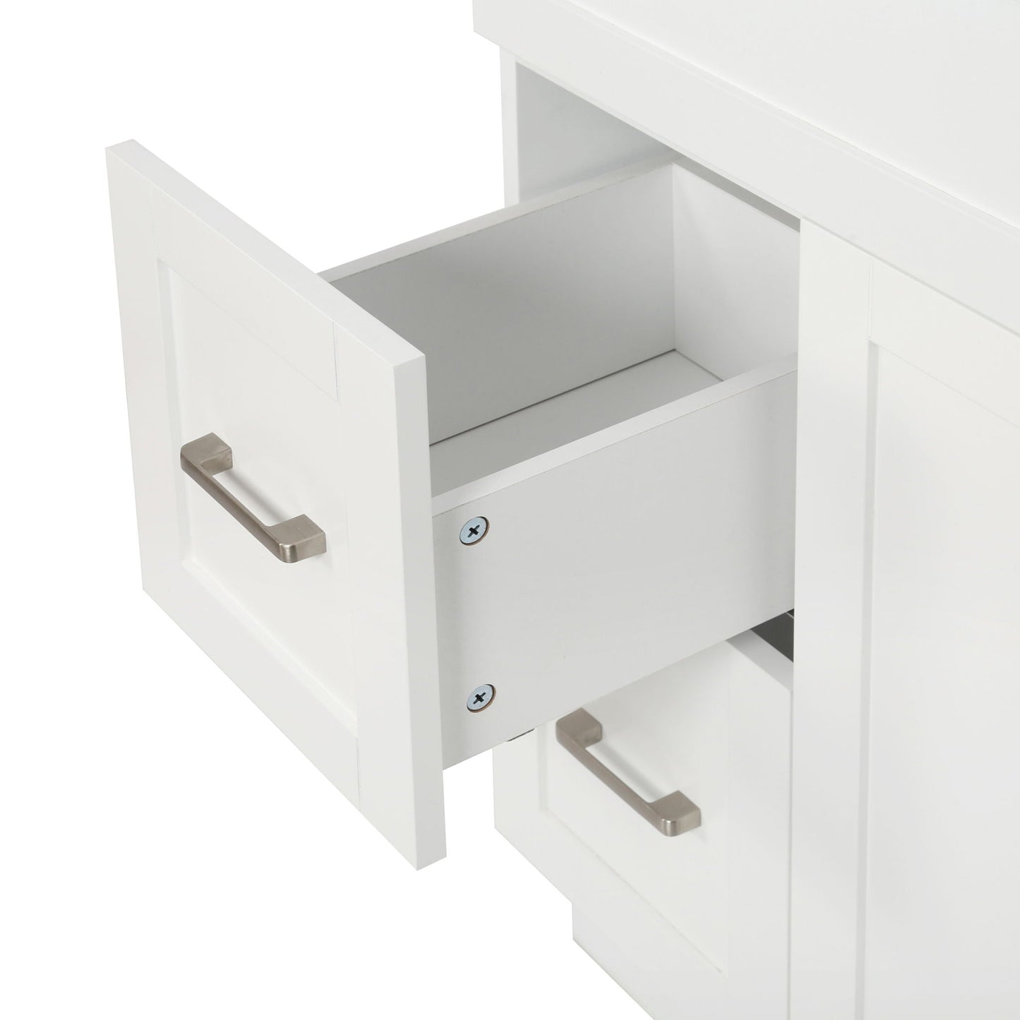 Bathroom Vanity With 2 Doors, 2 Drawers, Adjustable Shelf, Hidden Slides & Soft Close Hinges