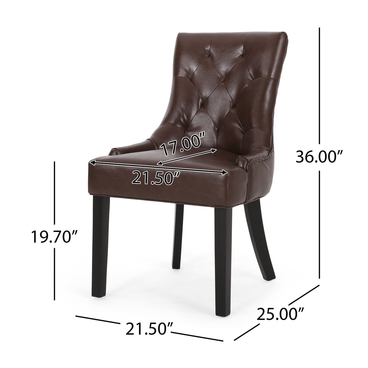 Cheney Contemporary Dining Chair Tufted Upholstery (Set of 2)