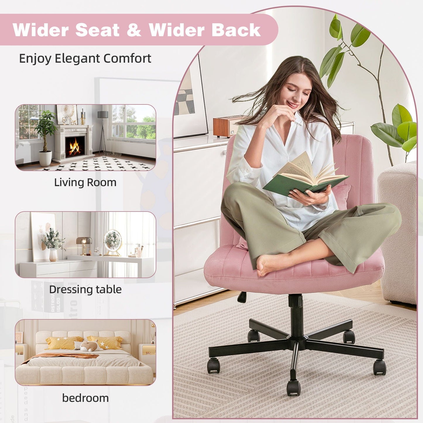 Criss Cross Office Chair With Adjustable Height, Ergonomic Design
