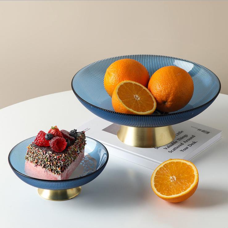 Gold-painted Glass Fruit Plate Tea Table