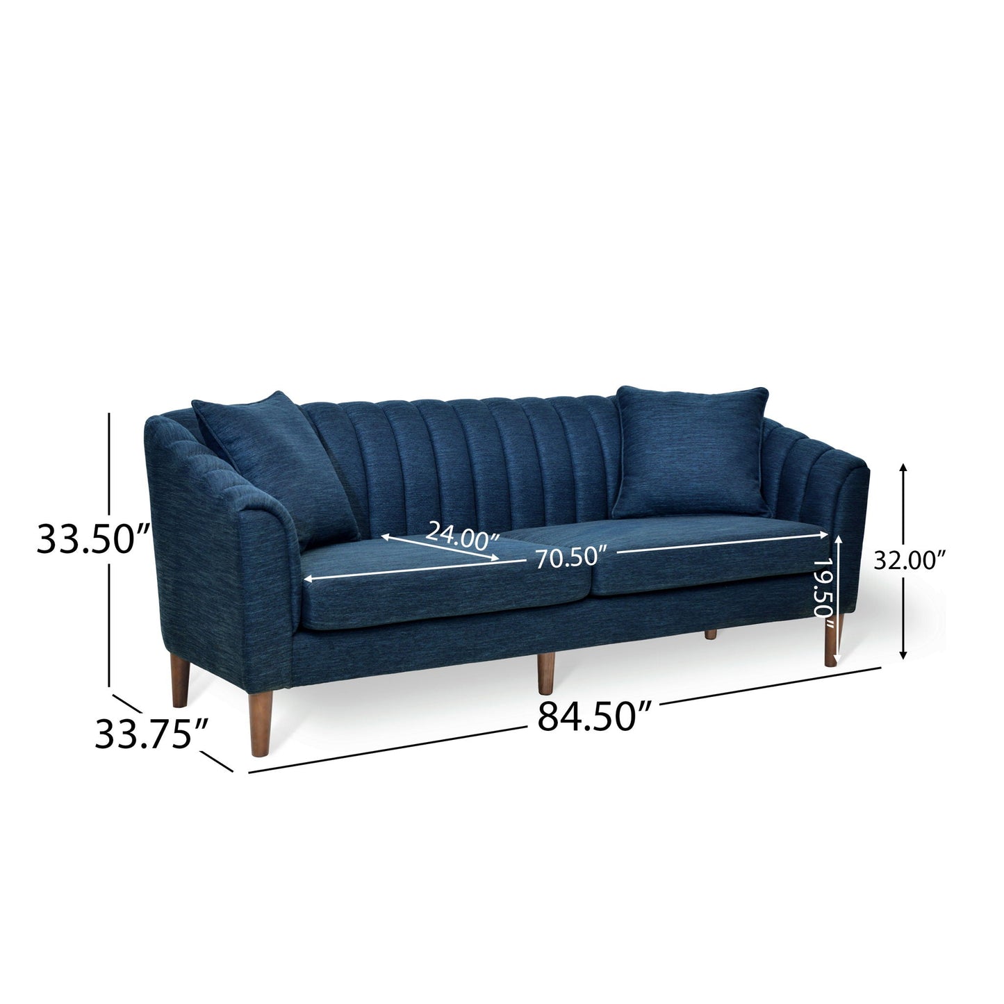 Contemporary 3 Seater Sofa With Accents